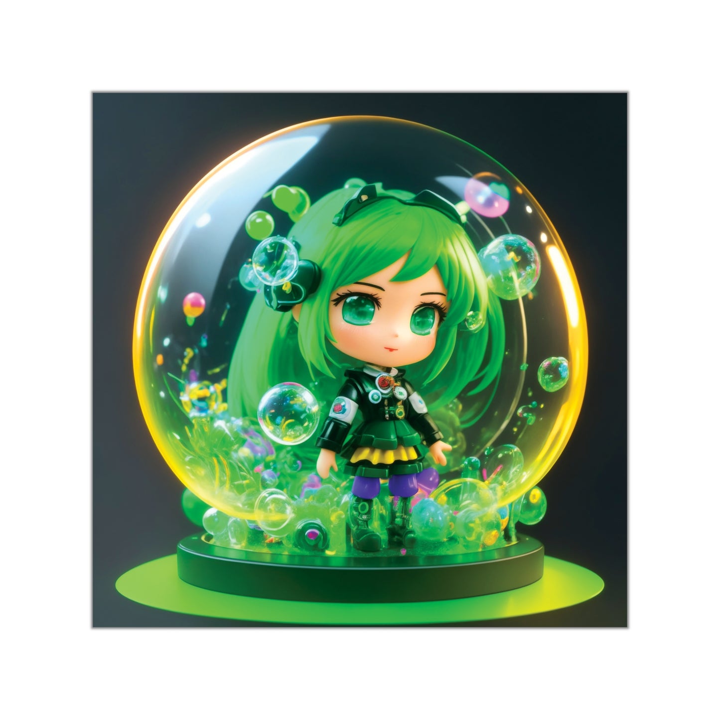 Kawaii Bubble014 - Square Vinyl Stickers