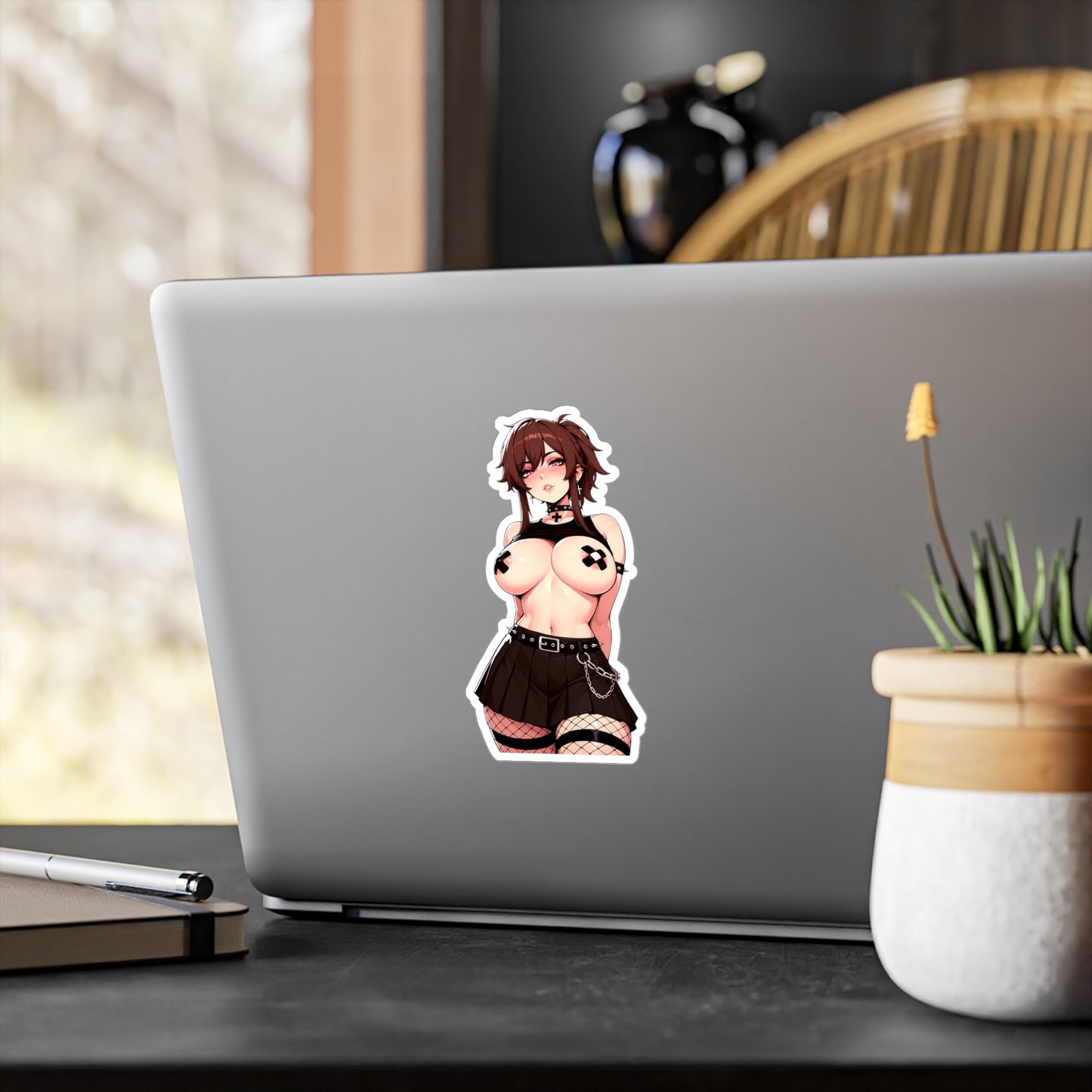 Busty PunkGirl Waifu001 - Anime Waifu DieCut Stickers