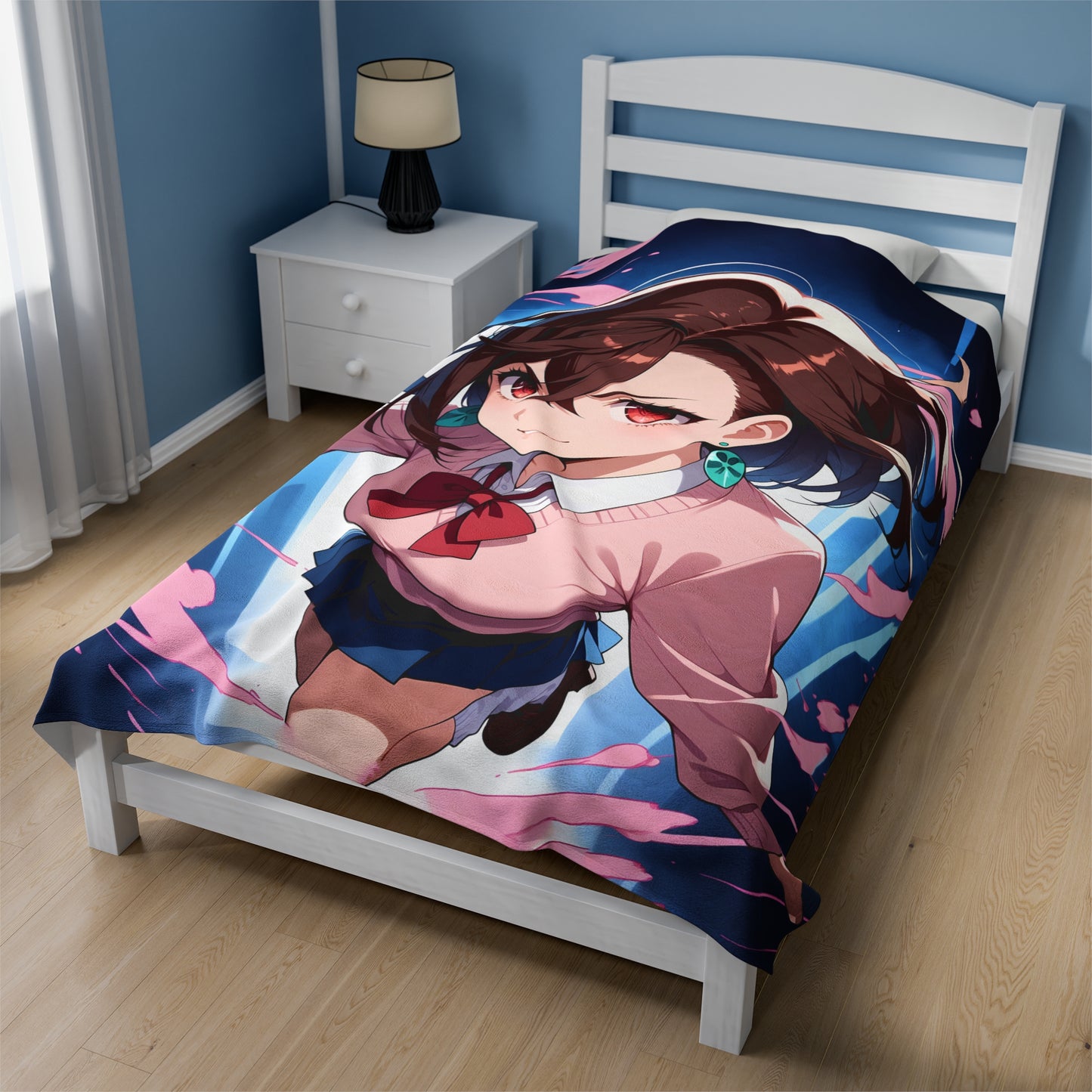 Momo Ayase Anime Waifu - Verticle - Velveteen Plush Blanket