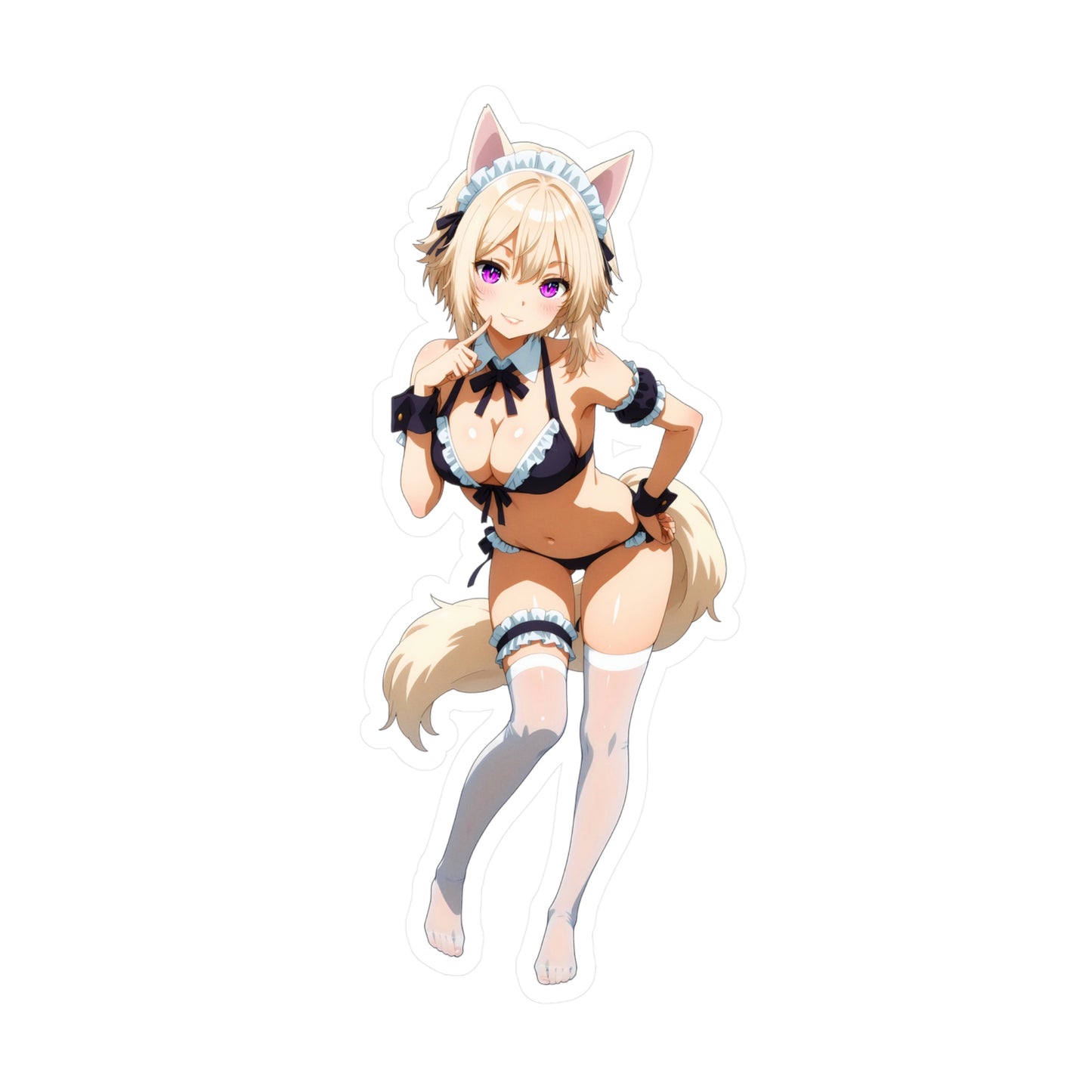 Neko Maid001 - Anime Waifu DieCut Stickers
