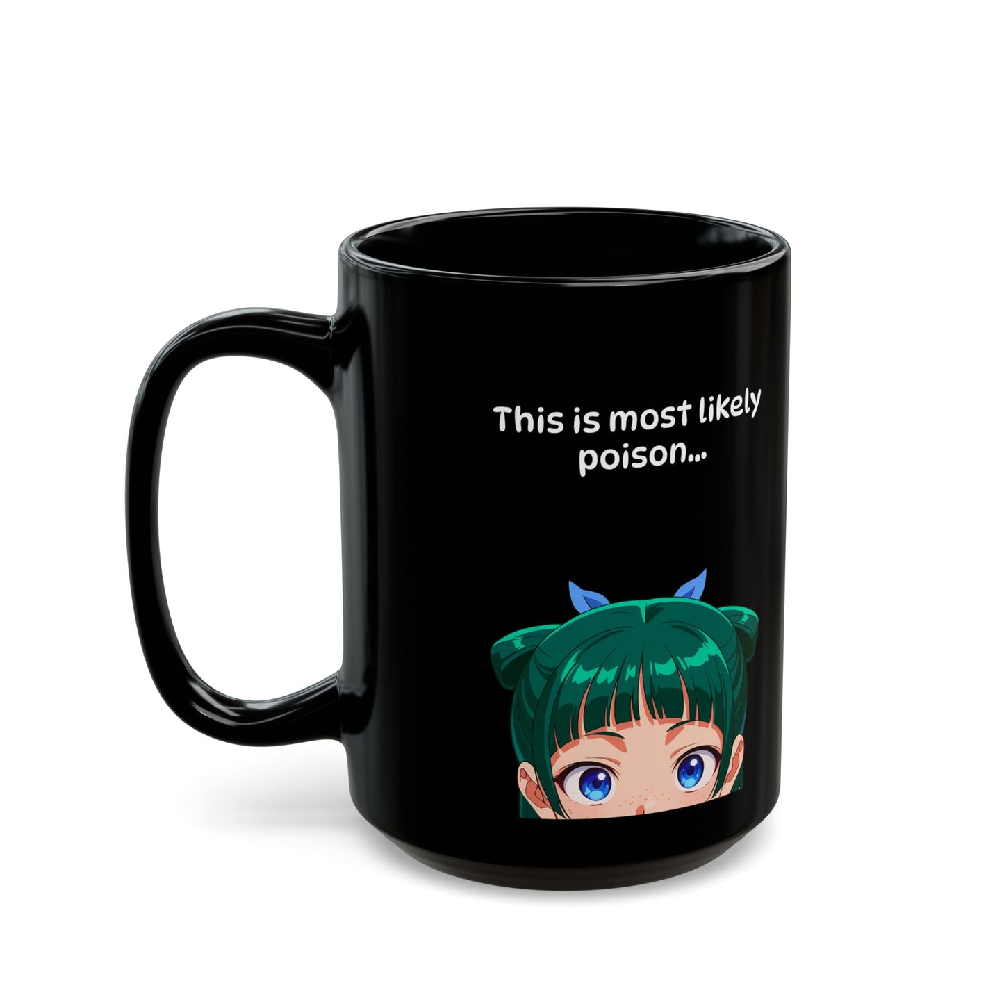 MaoMao Apothecary Diaries Black Ceramic Mug - Glossy Anime Coffee Cup
