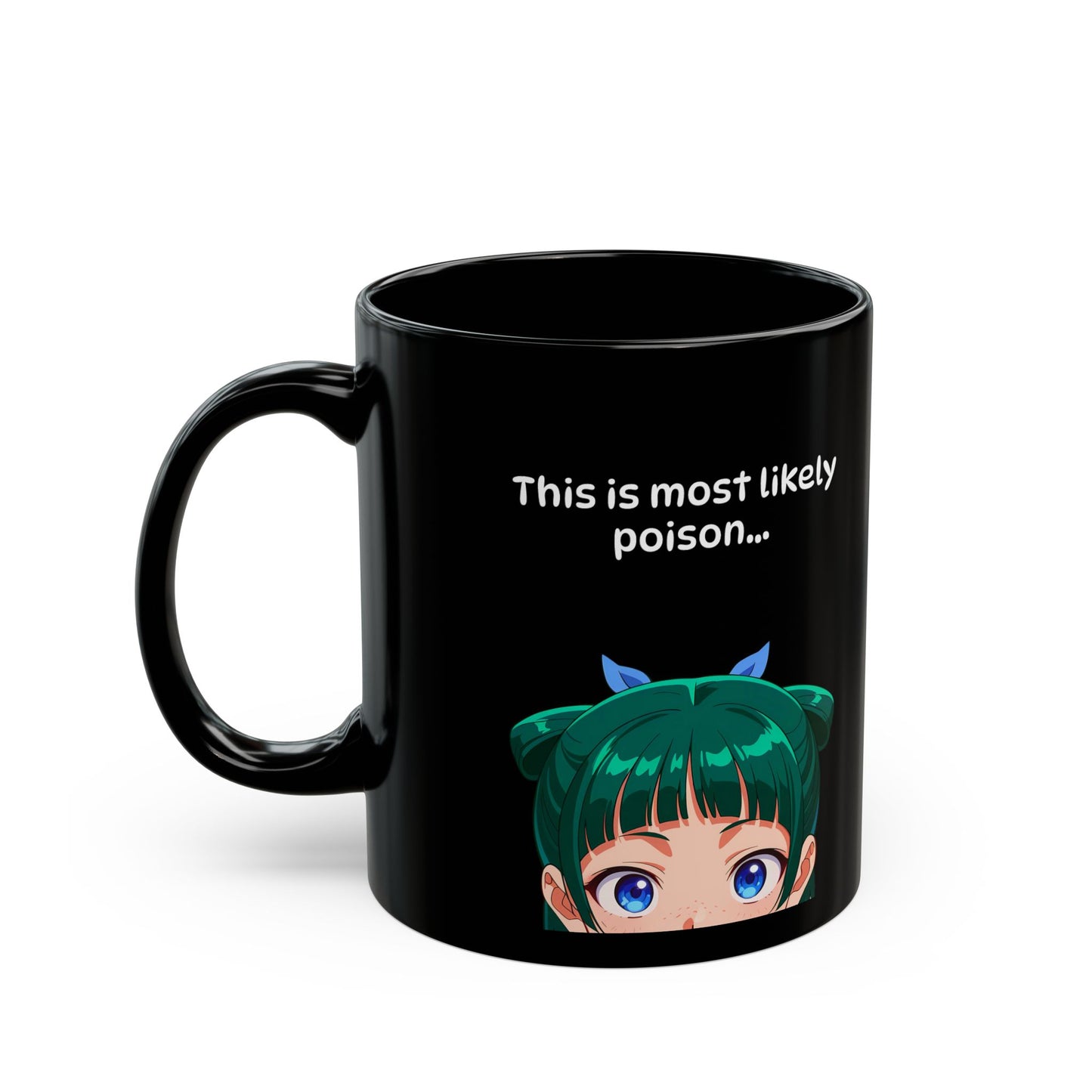 MaoMao Apothecary Diaries Black Ceramic Mug - Glossy Anime Coffee Cup