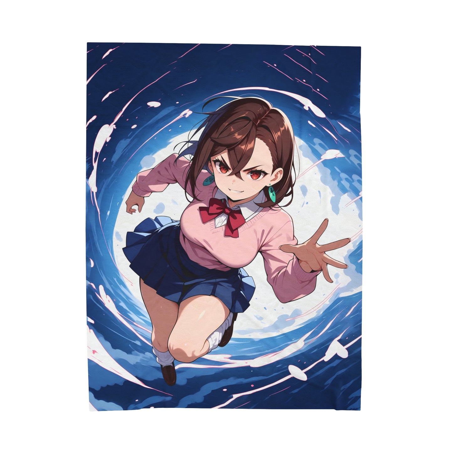 Momo Ayase Anime Waifu - Verticle - Velveteen Plush Blanket