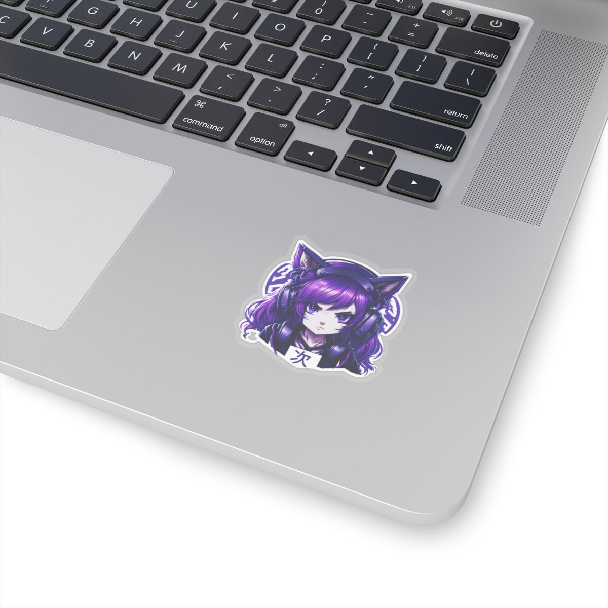 Purple Anime Gamer Girl Kiss-Cut Stickers