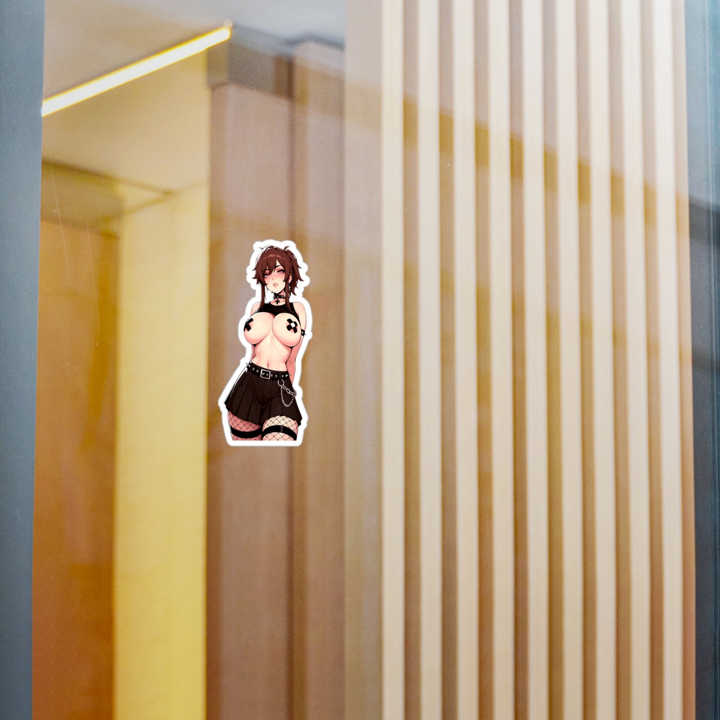 Busty PunkGirl Waifu001 - Anime Waifu DieCut Stickers