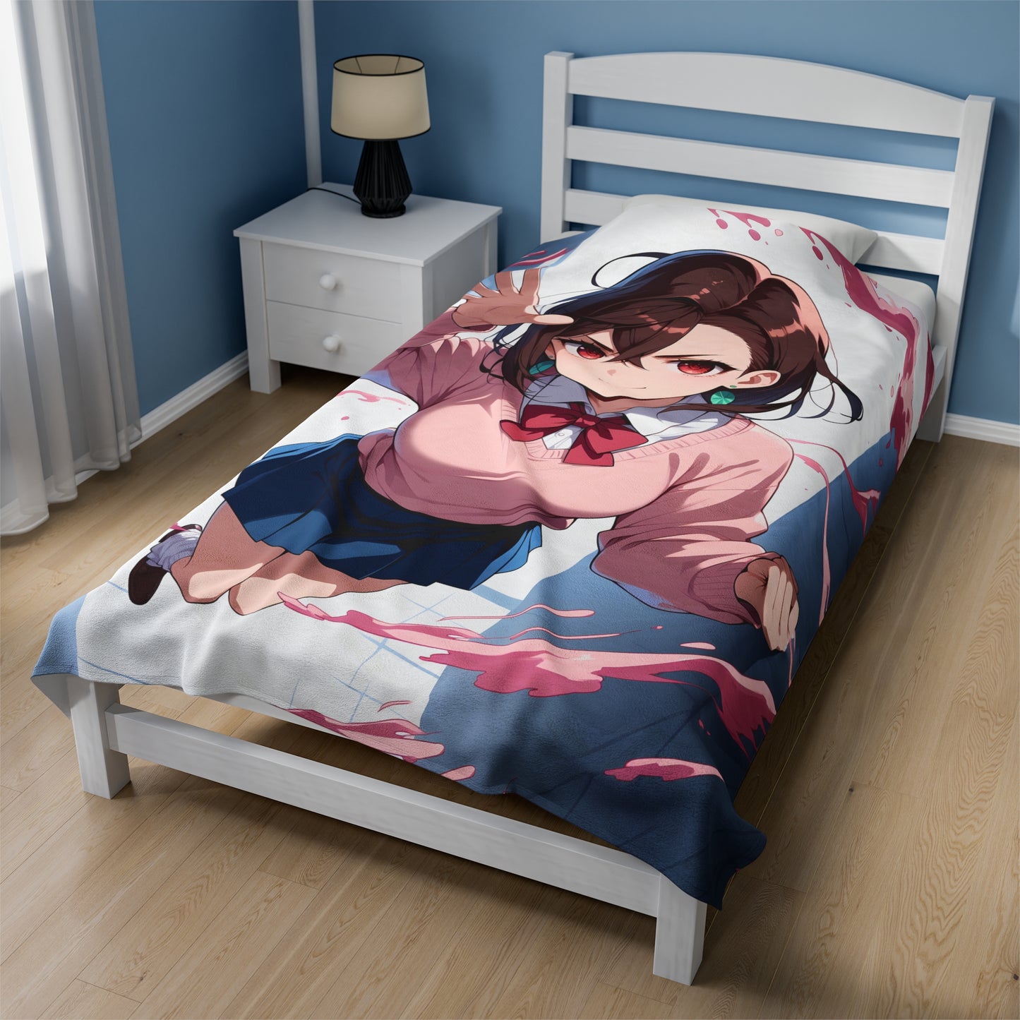 Momo Ayase Anime Waifu - Verticle - Velveteen Plush Blanket