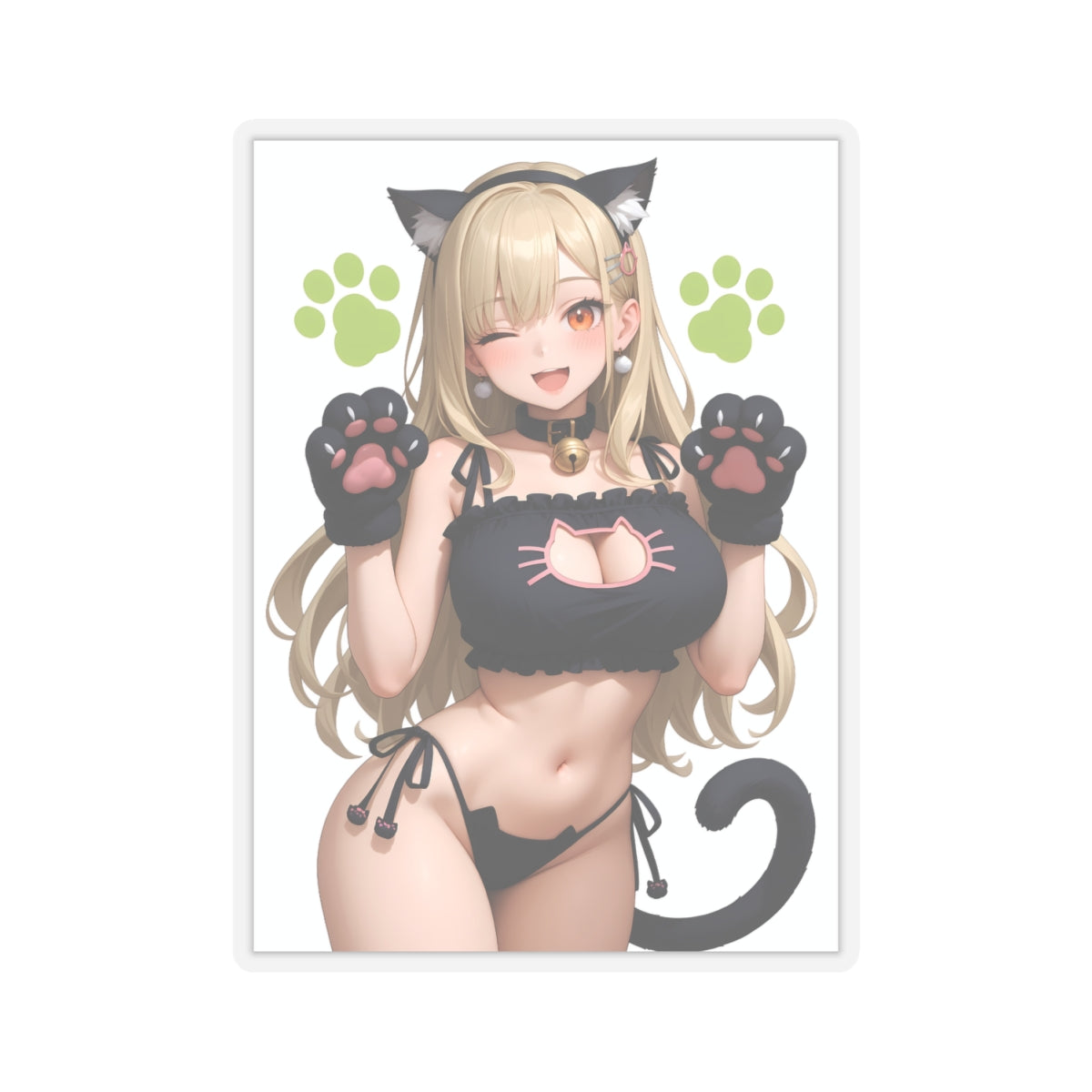 Anime Neko Girl Stickers-1237 - Kiss-Cut Stickers