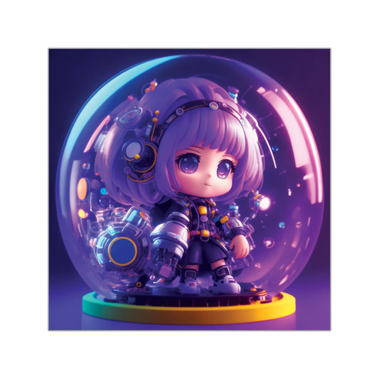 Kawaii Bubble002 - Square Vinyl Stickers