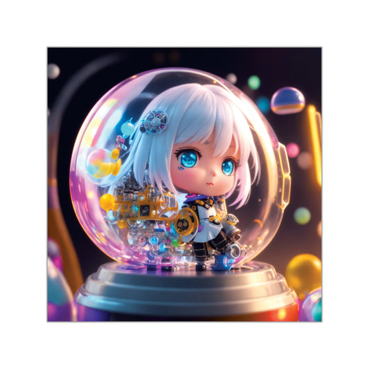 Kawaii Bubble008 - Square Vinyl Stickers