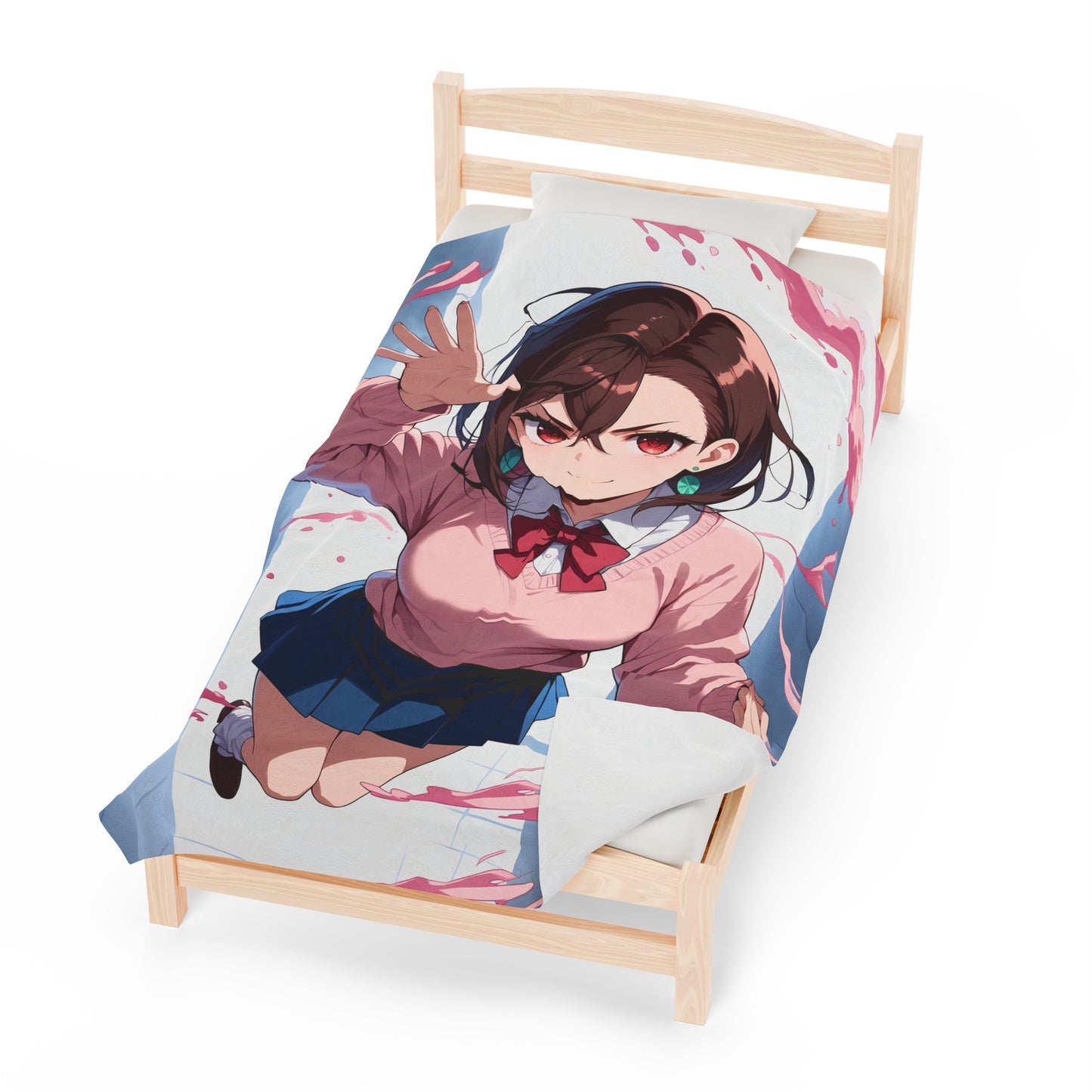 Momo Ayase Anime Waifu - Verticle - Velveteen Plush Blanket