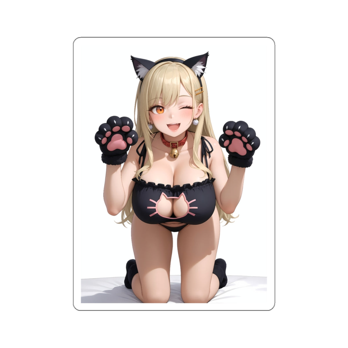 Anime Neko Girl Stickers-1238 - Kiss-Cut Stickers