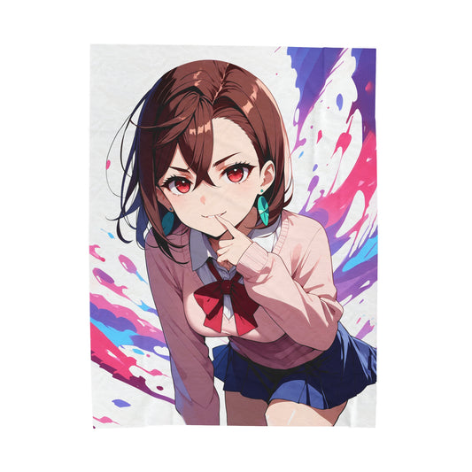 Momo Ayase Anime Waifu - Verticle - Velveteen Plush Blanket
