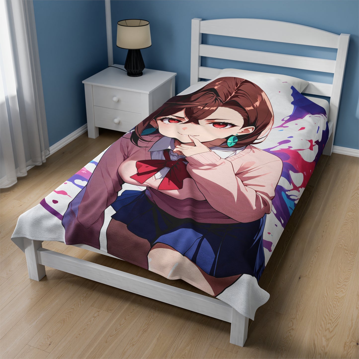 Momo Ayase Anime Waifu - Verticle - Velveteen Plush Blanket