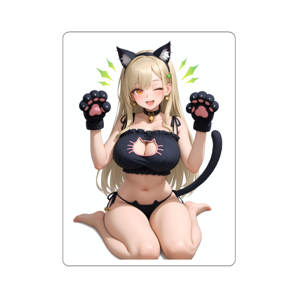 Anime Neko Girl Stickers-1240 - Kiss-Cut Stickers