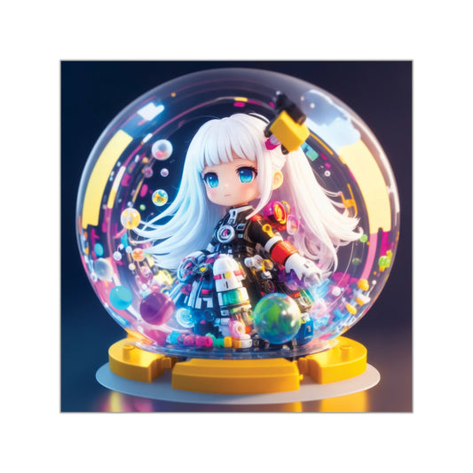 Kawaii Bubble007 - Square Vinyl Stickers
