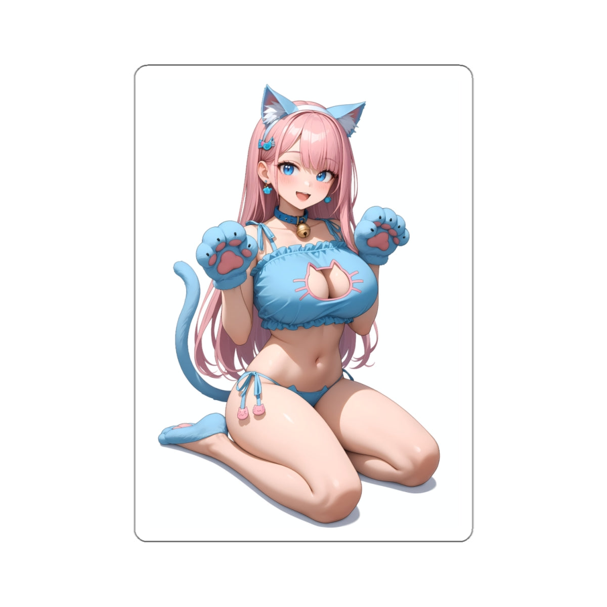 Anime Neko Girl Stickers-1245 - Kiss-Cut Stickers