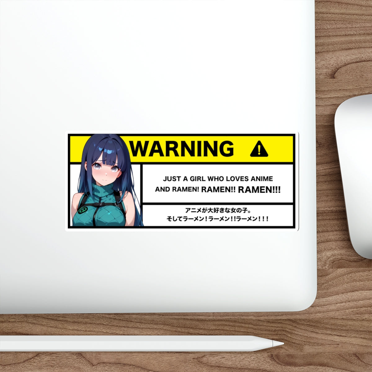 Just a Girl Who Loves Ramen | Anime Warning Stickers | Otaku Car and Laptop Decals