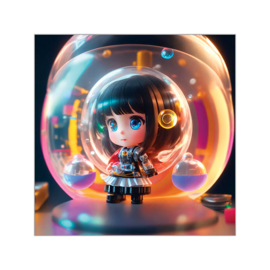 Kawaii Bubble010 - Square Vinyl Stickers