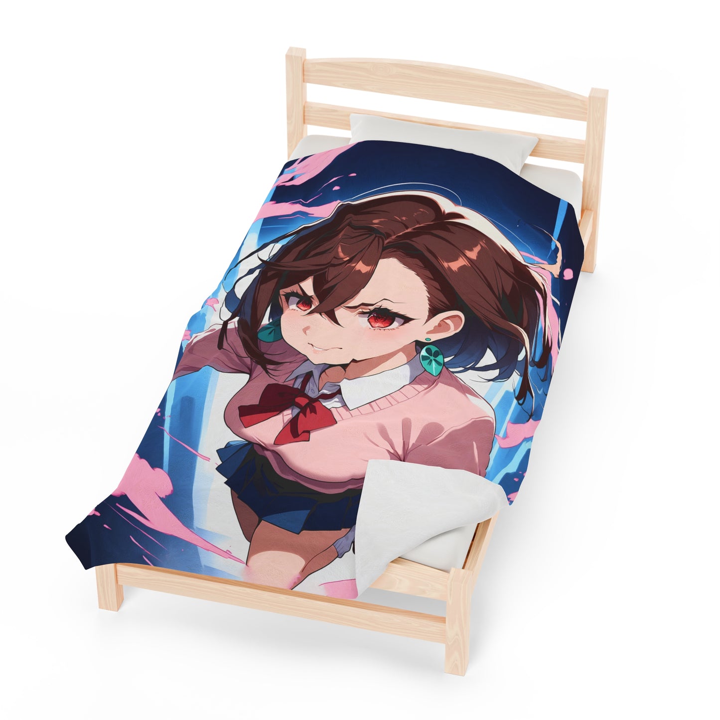 Momo Ayase Anime Waifu - Verticle - Velveteen Plush Blanket