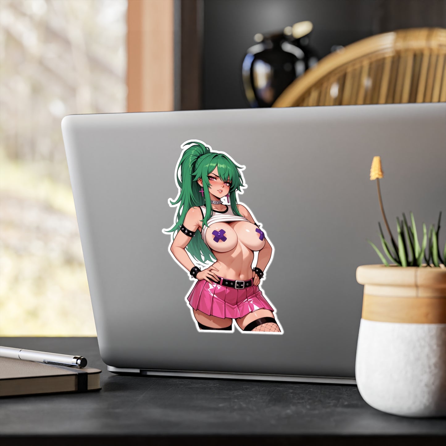 Busty PunkGirl Waifu002 - Anime Waifu DieCut Stickers