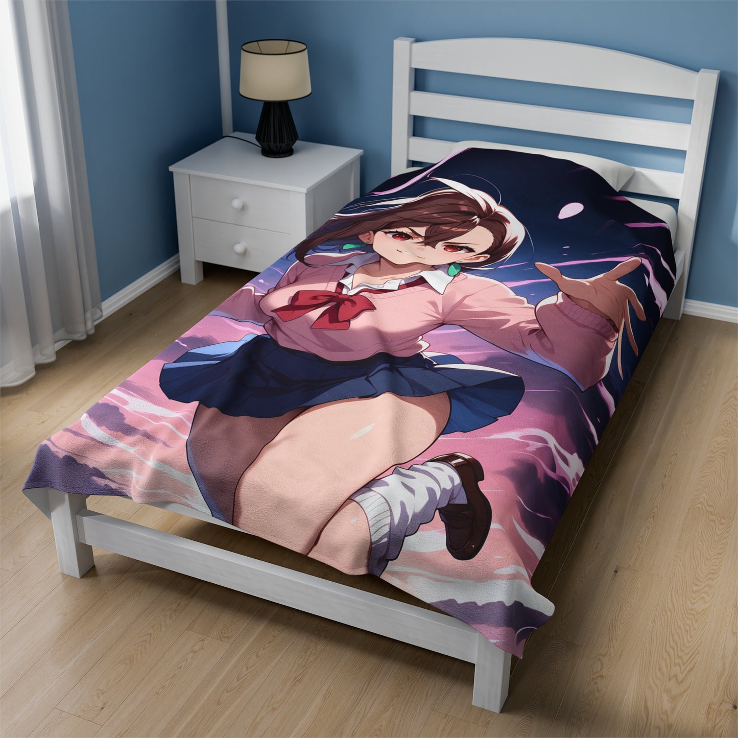 Momo Ayase Anime Waifu - Verticle - Velveteen Plush Blanket