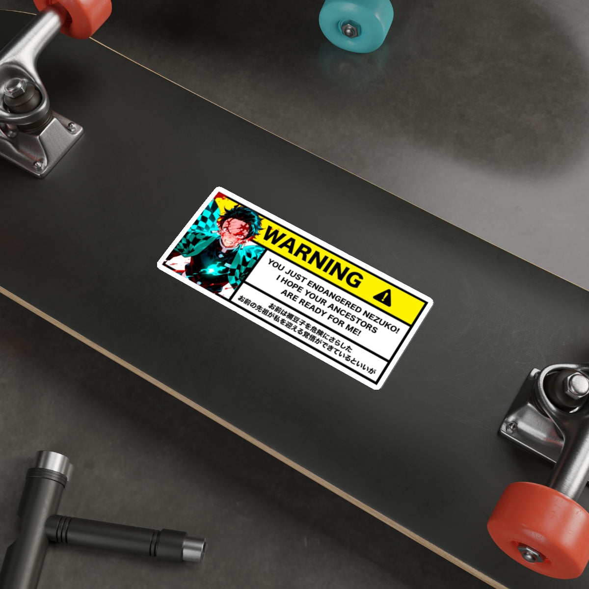 You Just Endangered Nezuko | Anime Warning Stickers | Otaku Car and Laptop Decals