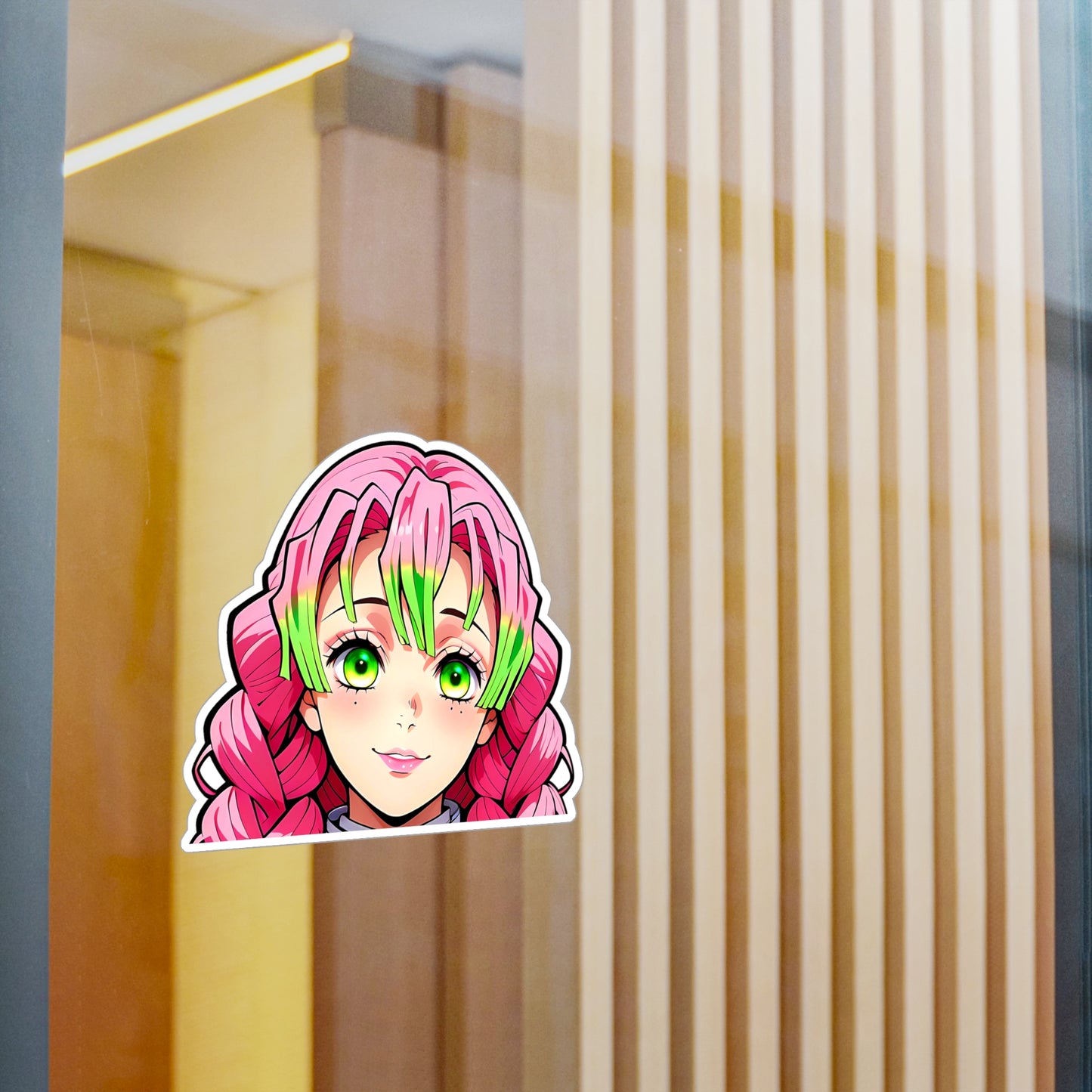 Mitsuri Kanroji Peeker - Demon Slayer Waifu - Kiss-Cut Vinyl Decals