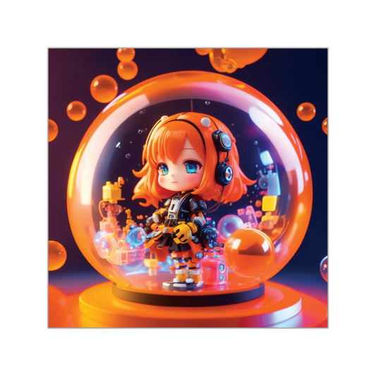 Kawaii Bubble016 - Square Vinyl Stickers