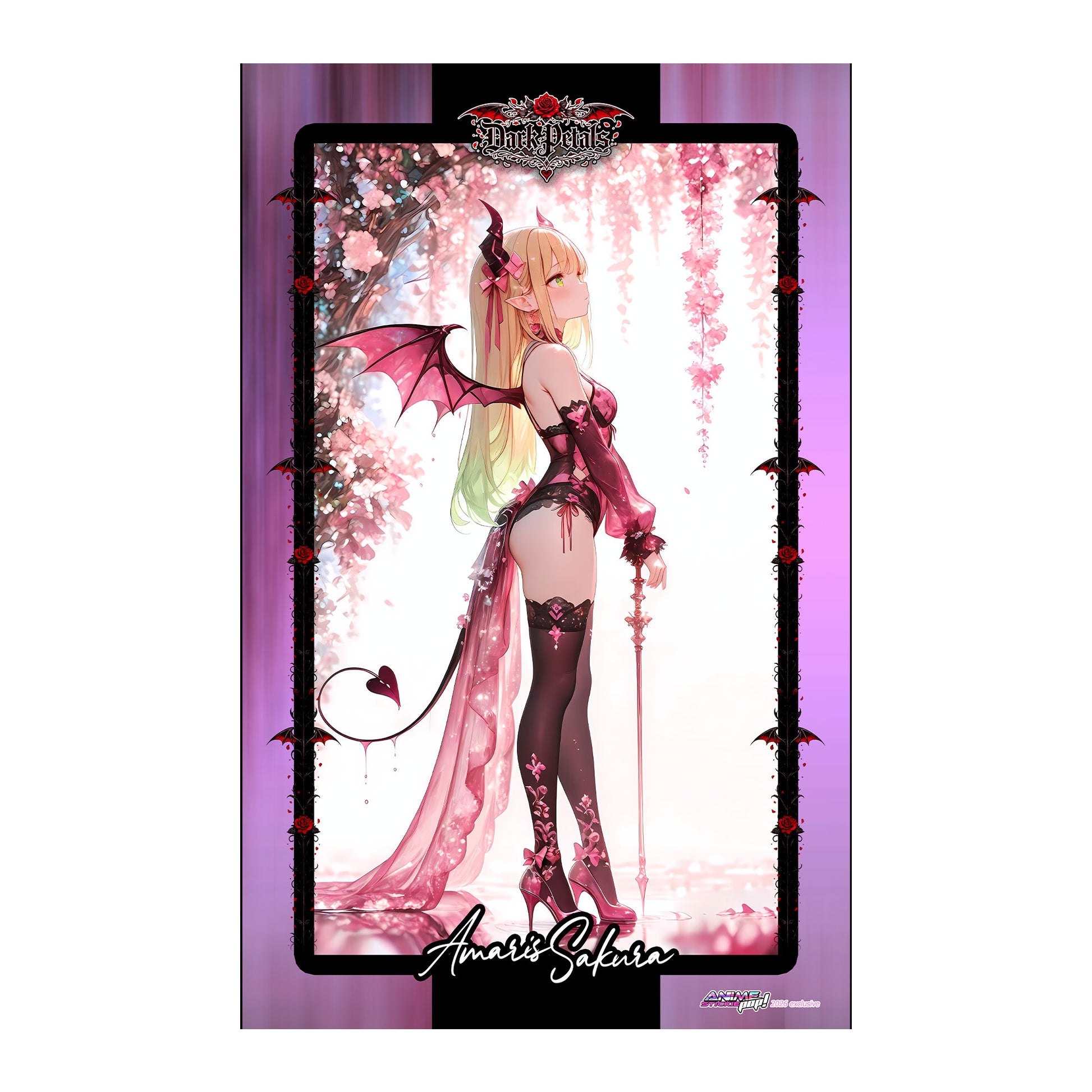 Dark Petals | Amaris | Wall Scroll 50x80cm Satin Weave | Anime Art Print - AdehnoryGifts
