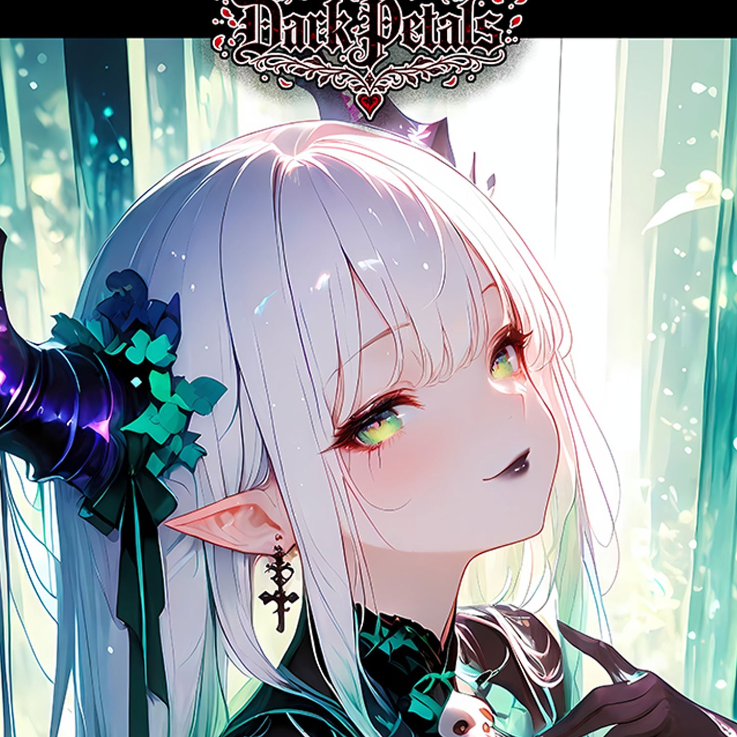 Dark Petals | Nyxara | Wall Scroll 50x80cm Satin Weave | Anime Art Print - AdehnoryGifts
