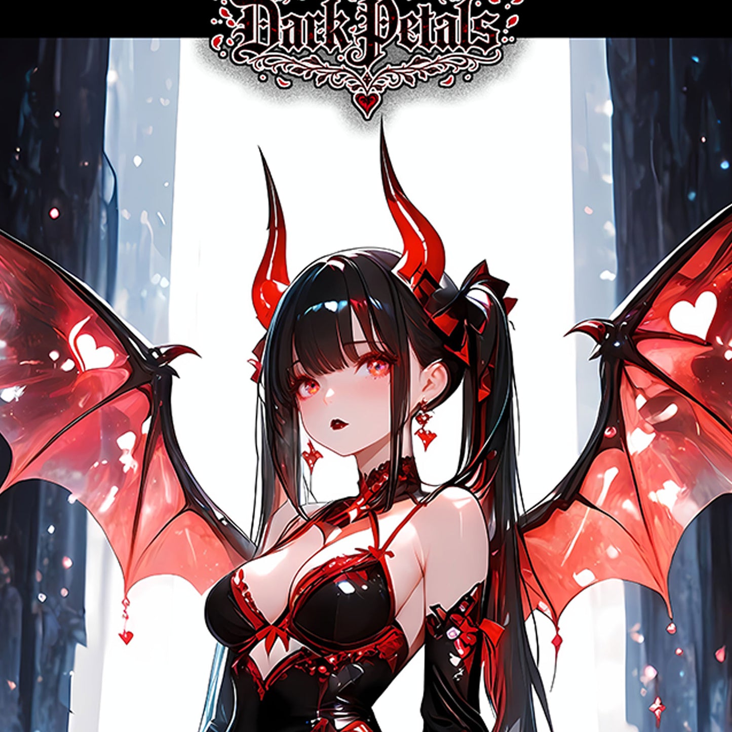Dark Petals | Yoruha | Wall Scroll 50x80cm Satin Weave | Anime Art Print - AdehnoryGifts