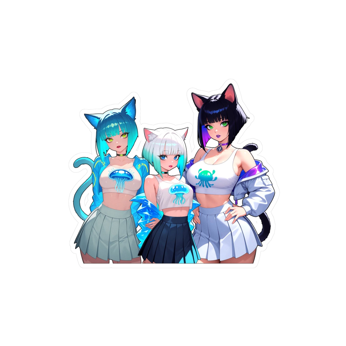 Cat Girls001 - Kiss-Cut Vinyl Decals