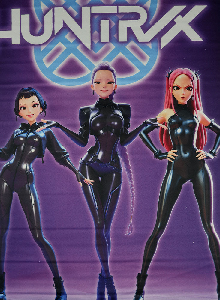 Huntrix Wall Scroll 50x80cm – Zoey, Rumi & Mira Anime Art | Satin Weave Fabric