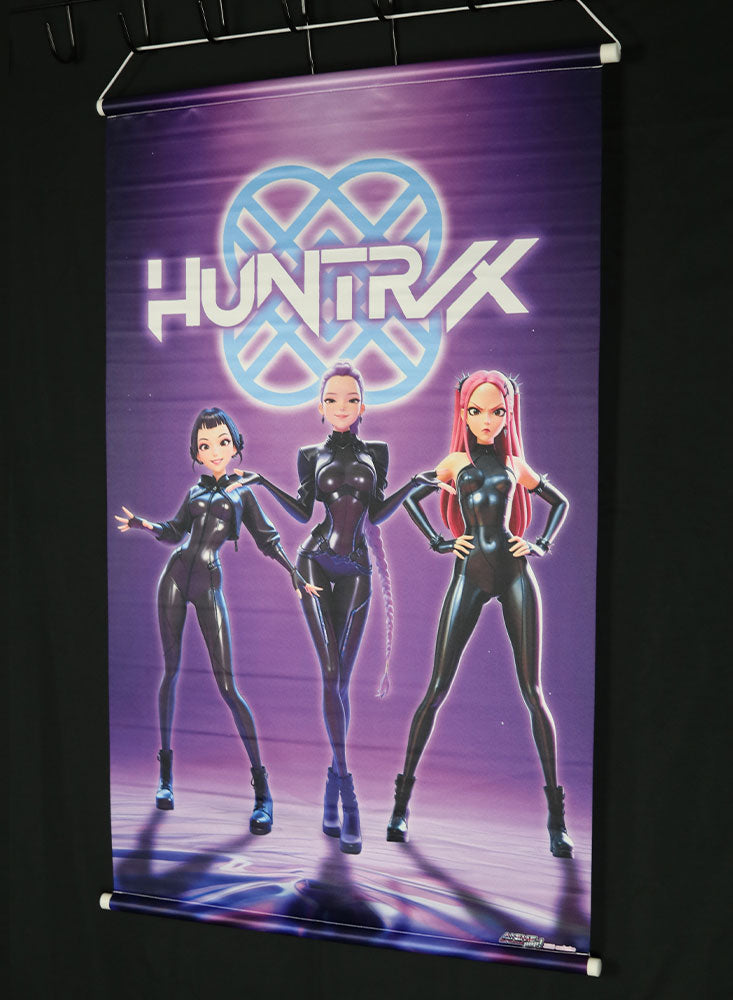 Huntrix Wall Scroll 50x80cm – Zoey, Rumi & Mira Anime Art | Satin Weave Fabric