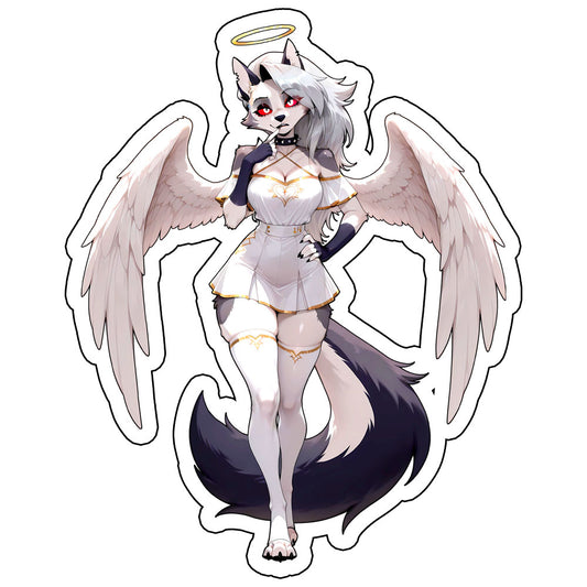 Loona Angel Hellhound Anime Acrylic Keychain – 4” Double-Sided Fan Art Charm