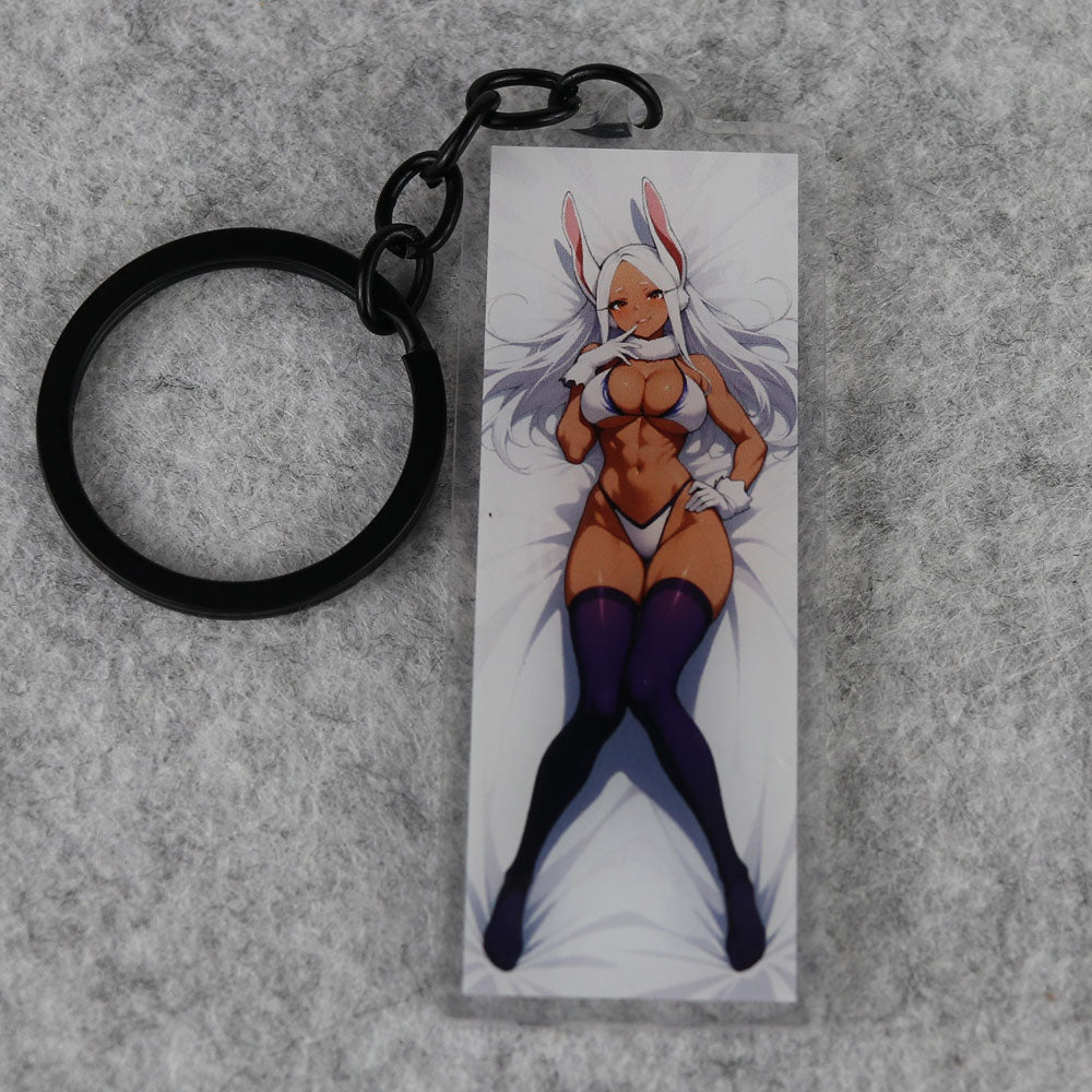 Mirko Bikini Anime Acrylic Dakimakura Keychain – 3” Double-Sided Fan Art Charm - AdehnoryGifts