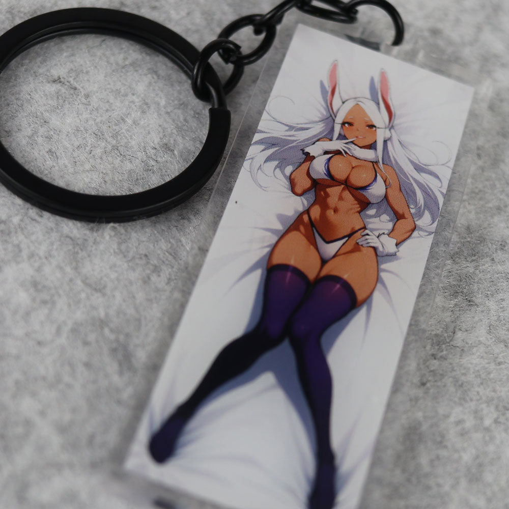 Mirko Bikini Anime Acrylic Dakimakura Keychain – 3” Double-Sided Fan Art Charm - AdehnoryGifts