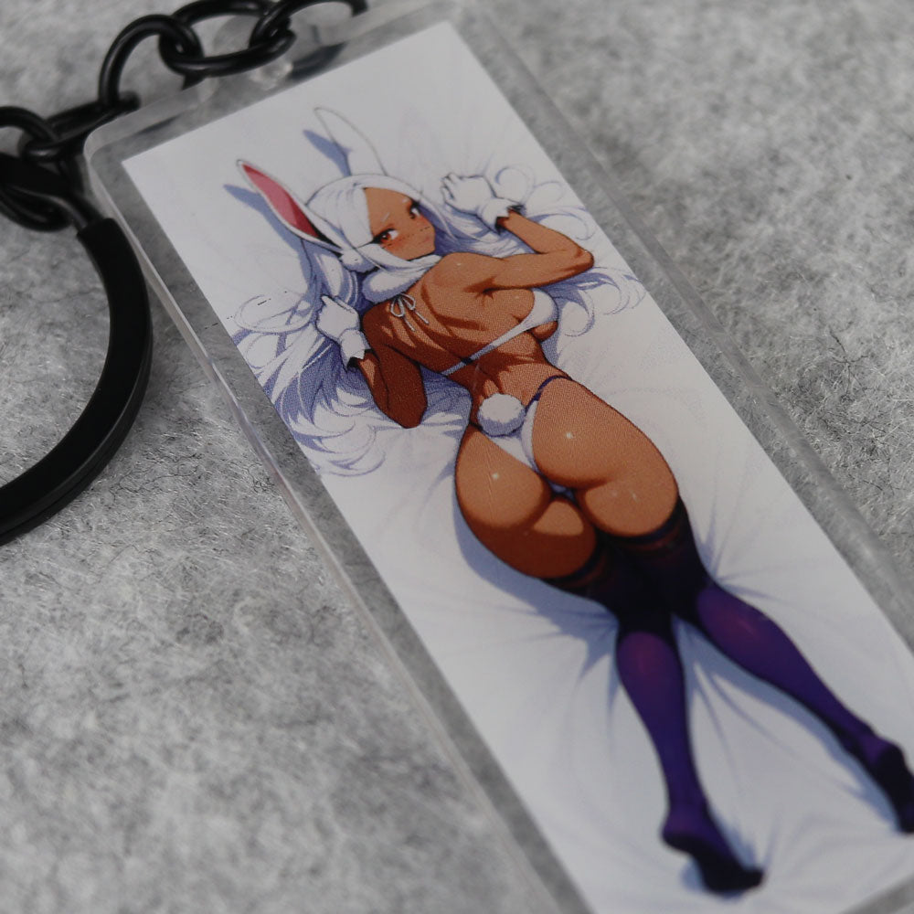 Mirko Bikini Anime Acrylic Dakimakura Keychain – 3” Double-Sided Fan Art Charm - AdehnoryGifts