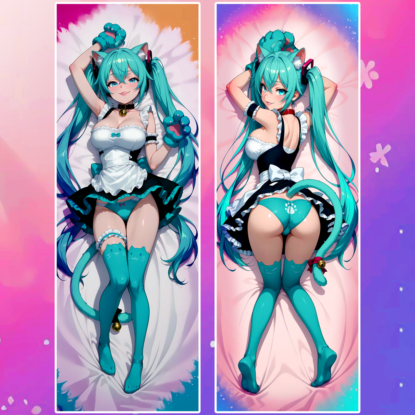 Hatsune Miku Neko | Vocaloid Waifu Dakimakura (Body Pillowcase)