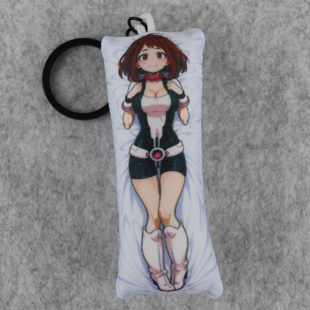 Ochako Uraraka Mini Dakimakura Keychain: Anime Plush Bag Charm