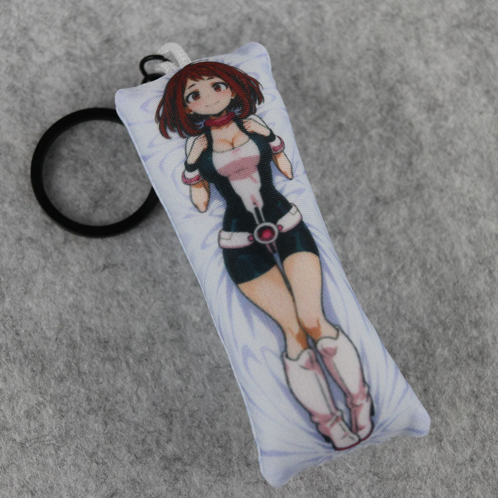 Ochako Uraraka Mini Dakimakura Keychain: Anime Plush Bag Charm