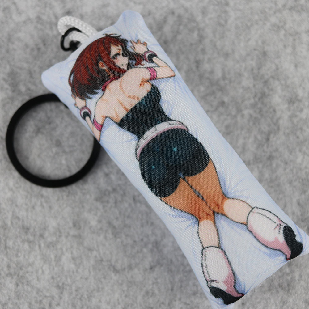 Ochako Uraraka Mini Dakimakura Keychain: Anime Plush Bag Charm