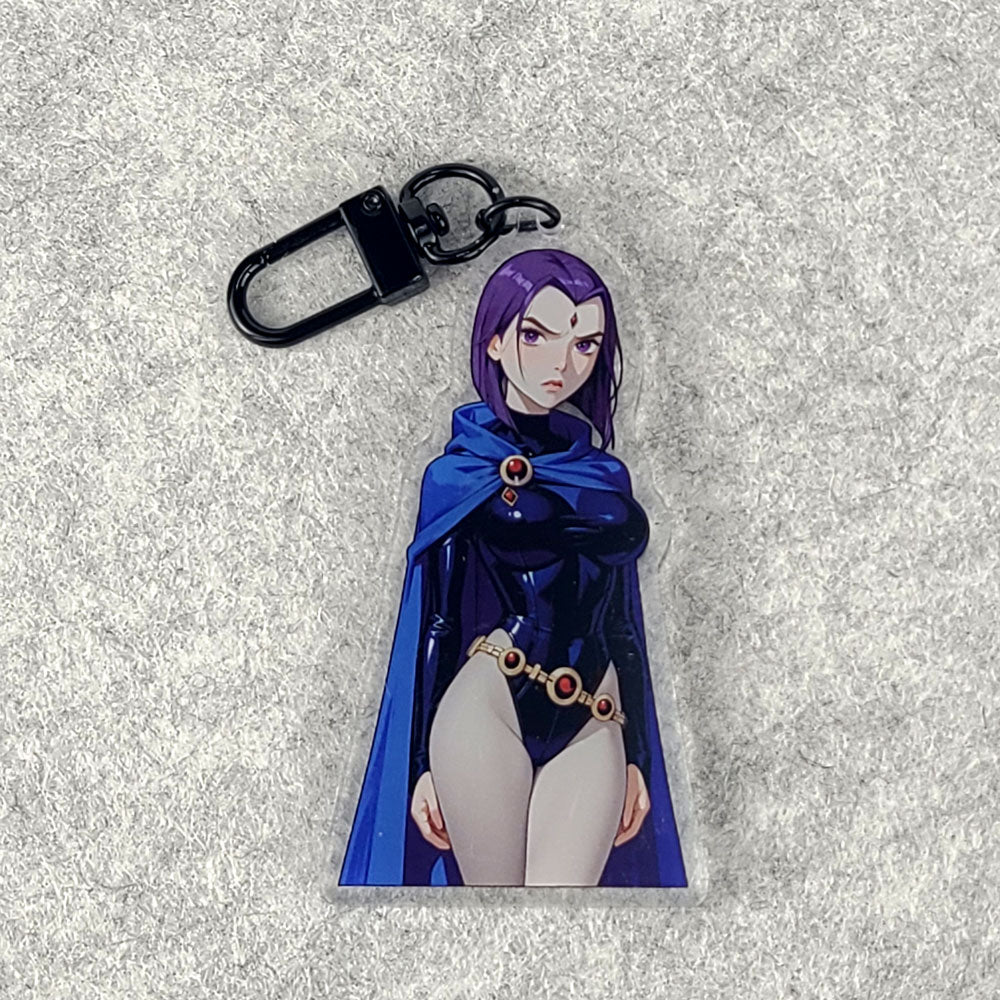 Raven Anime Acrylic Keychain – 3” Double-Sided Fan Art Charm