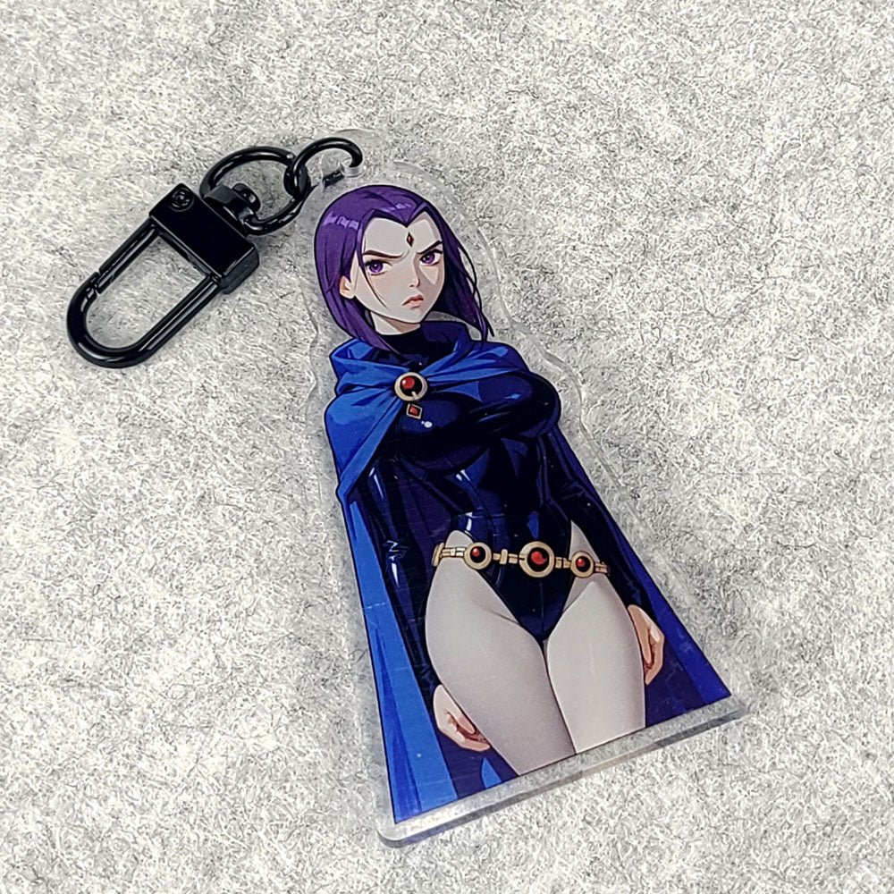 Raven Anime Acrylic Keychain – 3” Double-Sided Fan Art Charm