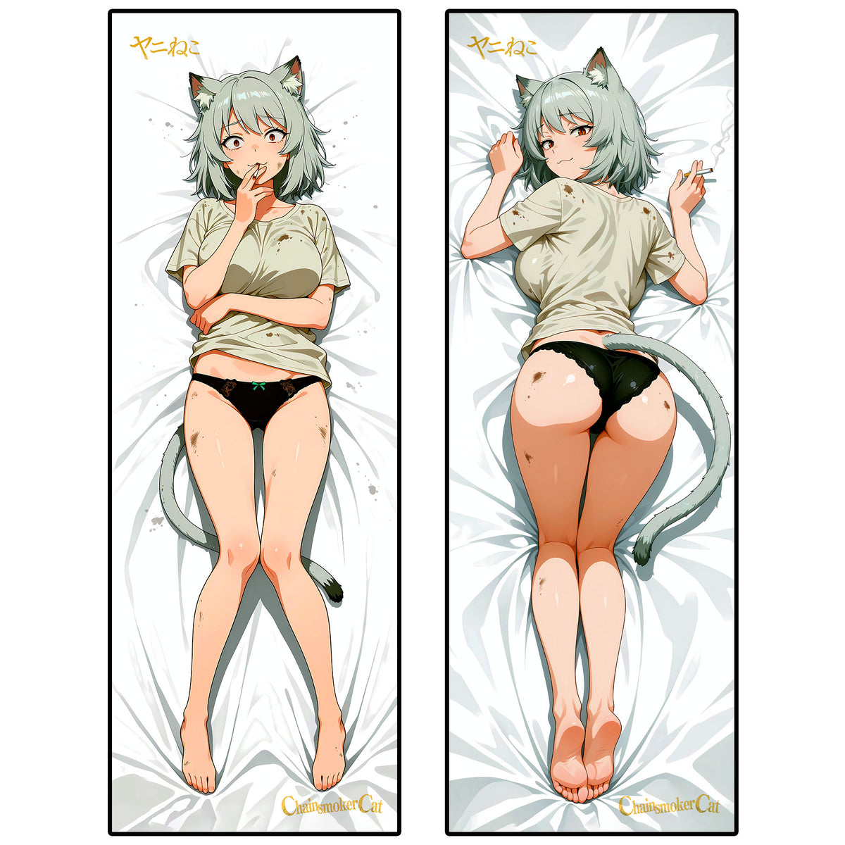 Yani-Neko ver001 | ChainSmoker Cat | Anime Dakimakura (Body Pillowcase)