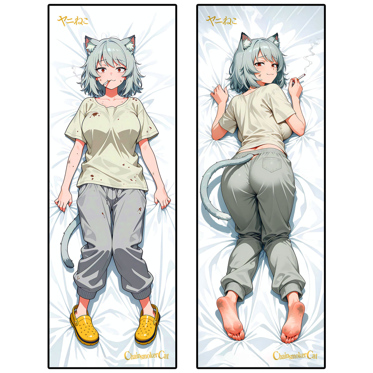 Yani-Neko ver002 | ChainSmoker Cat | Anime Dakimakura (Body Pillowcase)