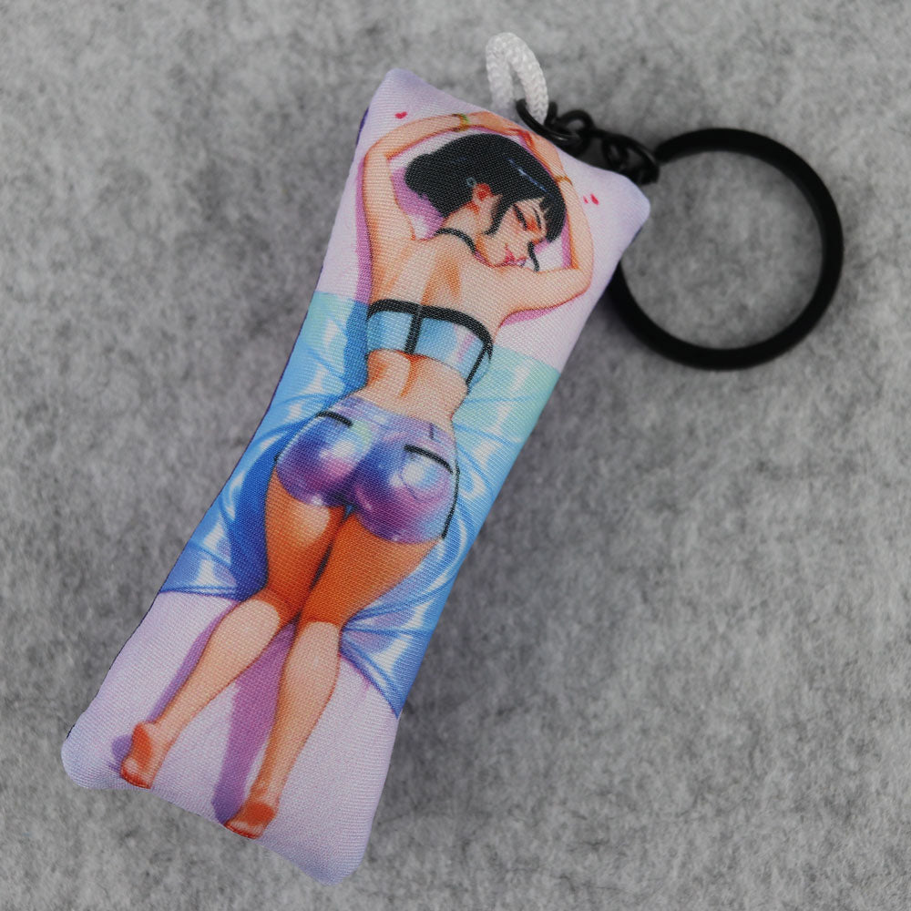 Zoey KPOP Demon Hunters Mini Dakimakura Keychain: Anime Plush Bag Charm - AdehnoryGifts