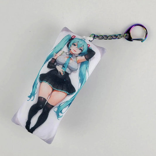 Hatsune Miku Mini Dakimakura Keychain: 4" Anime Plush Bag Charm