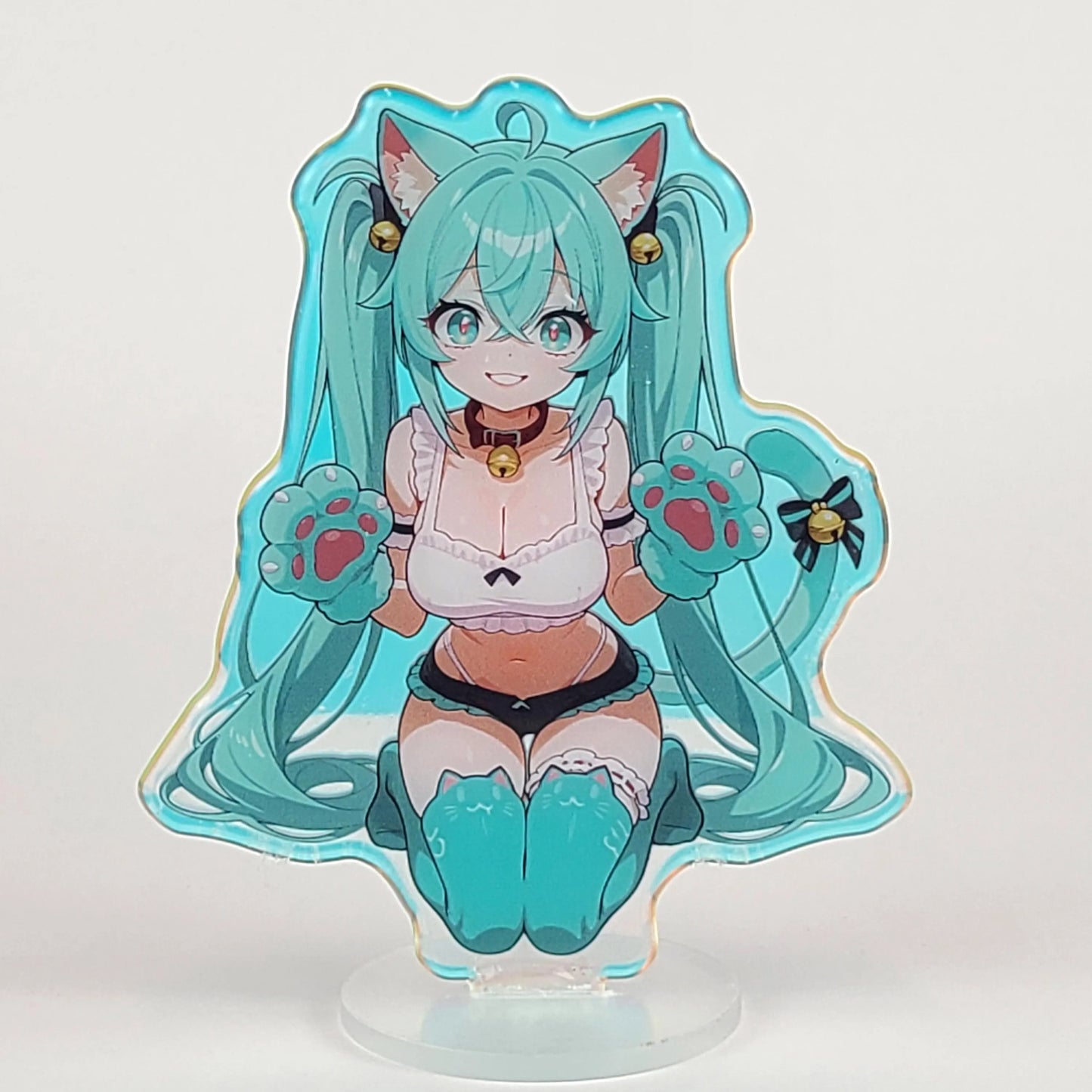 NekoMiku Rainbow Acrylic Standee – 10cm Double-Sided