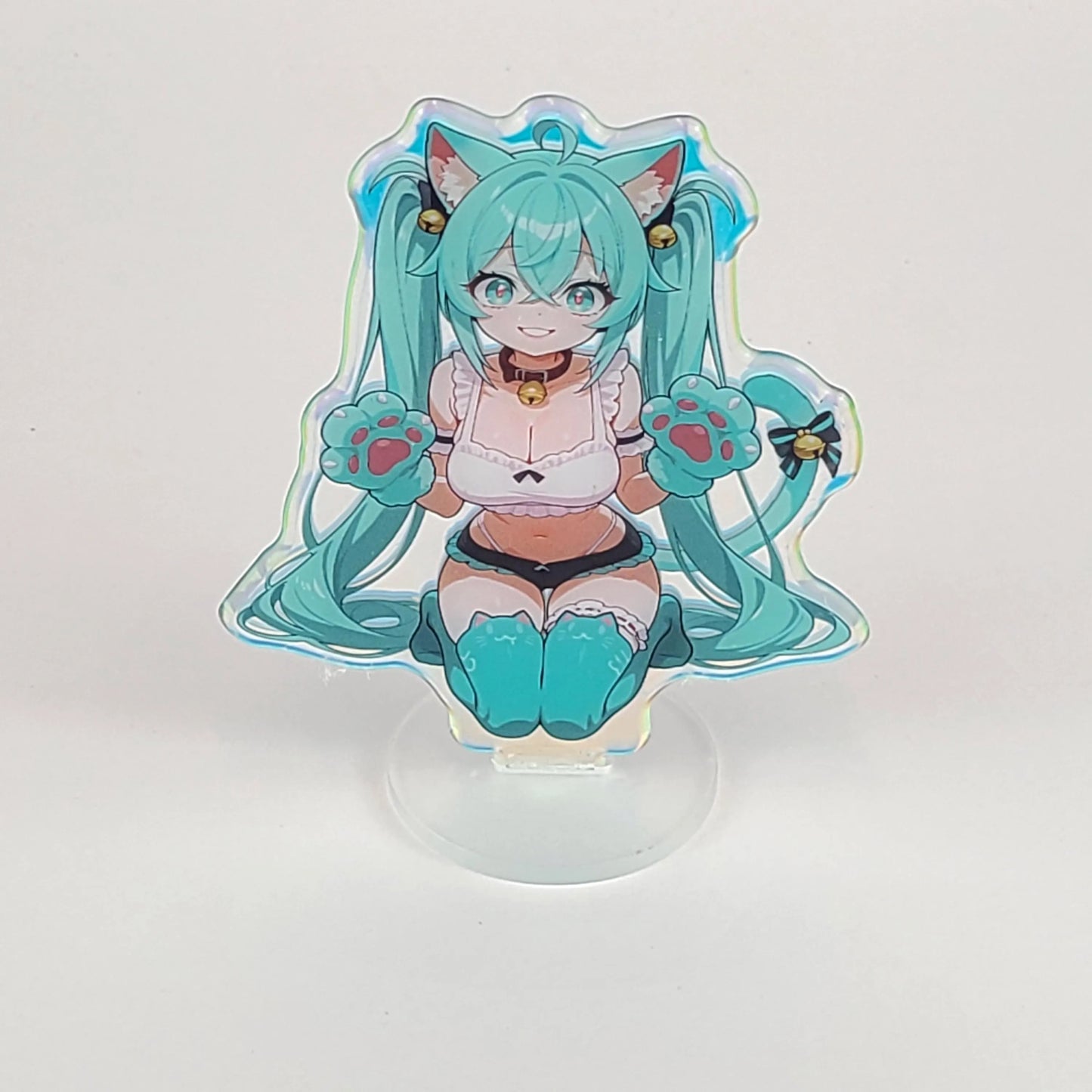 NekoMiku Rainbow Acrylic Standee – 10cm Double-Sided